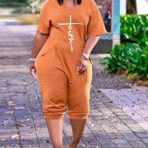 FAITH LETTER PRINT ROMPER